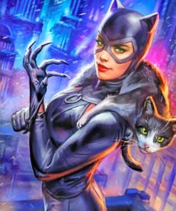 Catwoman And Cat paint by numbers