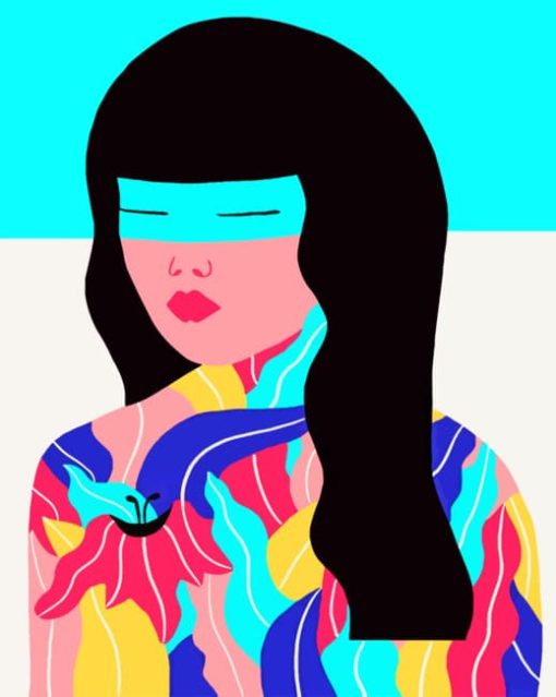 Chinese Colorful Illustration Girl paint by numbers