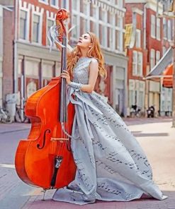 Classic Lady Playing Cello paint by numbers