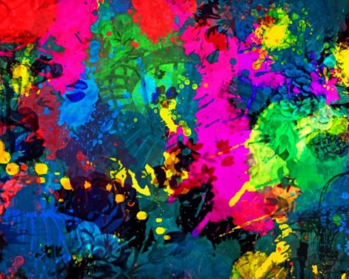 Colorful Splatter painting by numbers