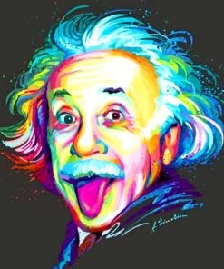 Colorful Albert Einstein paint by numbers