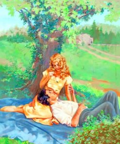 Couple In Romantic Picnic paint by numbers