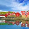 Denmark Houses Reflection paint by numbers