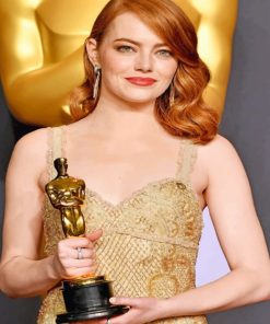 Emma Stone Oscar Gown paint by numbers