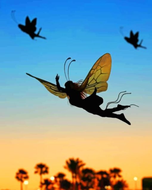 Fairy Silhouette paint by numbers
