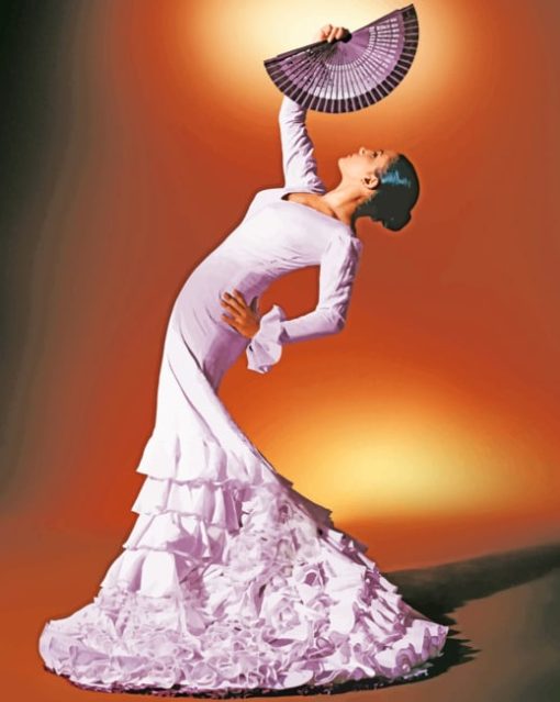 Flamenco Dancer With White Dress paint by numbers