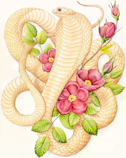 Floral Cobra paint by numbers