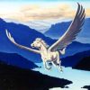 White Flying Pegasus paint by numbers