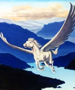White Flying Pegasus paint by numbers