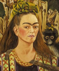 Frida Khalo With A Monkey paint by numbers