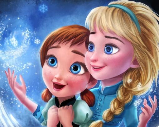 Elsa And Anna From Frozen Film paint by numbers