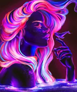 Girl In Black Light paint by numbers