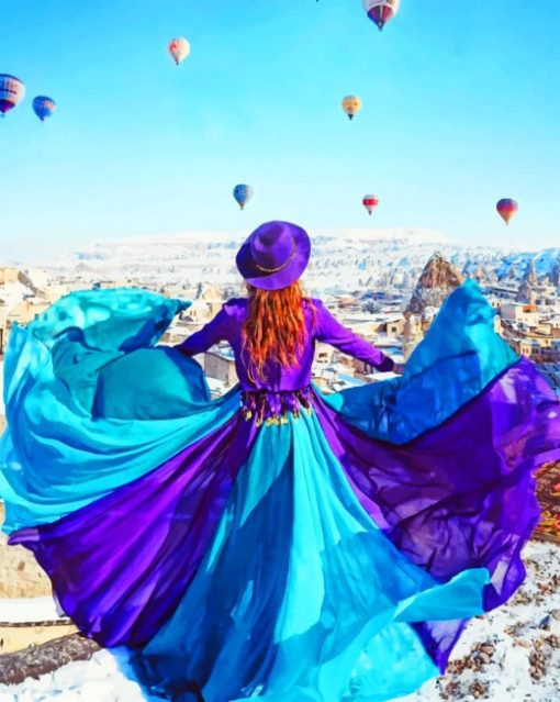 Girl In Cappadocia paint by numbers