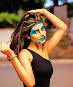 Girl With Make Up Mask paint by numbers