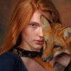 Girl And Fox Portrait paint by numbers