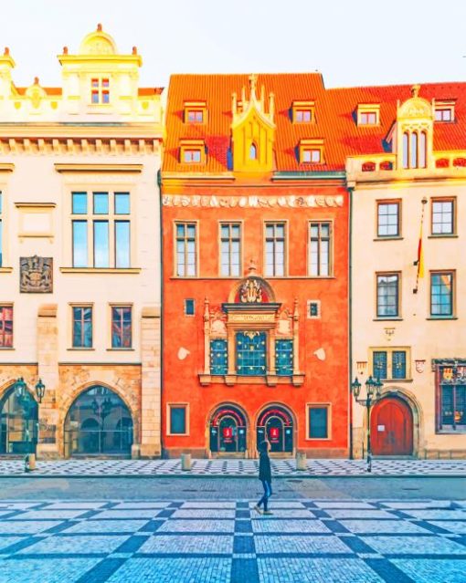 Gorgeous Facades Of Prague painting by numbers