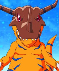 Greymon Digimon paint by numbers
