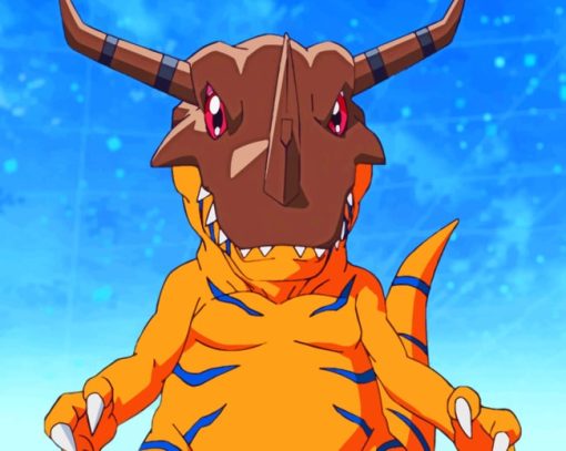 Greymon Digimon paint by numbers