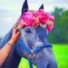 Horse With Flowers Crown paint by numbers