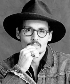 Johny Depp Black And White paint by numbers