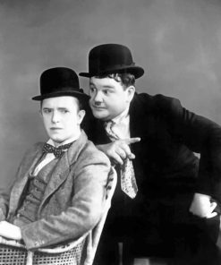 Laurel And Hardy Black And white paint by numbers