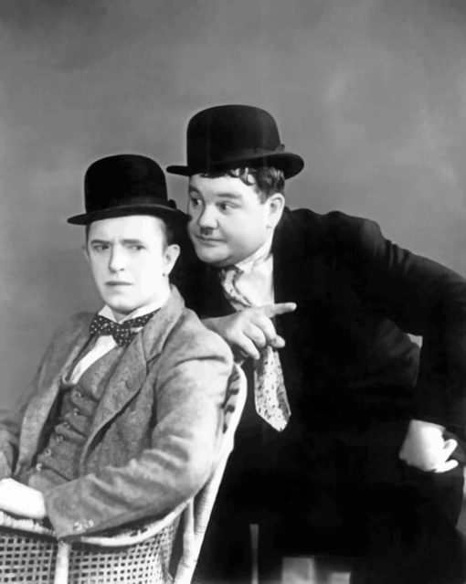 Laurel And Hardy Black And white paint by numbers