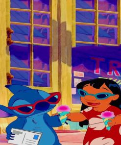 Lilo And Stitch Eating Ice Cream paint by numbers