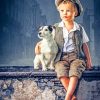 Little Boy And Pet paint by numbers