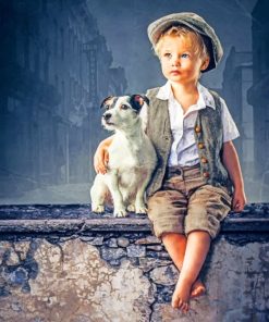 Little Boy And Pet paint by numbers