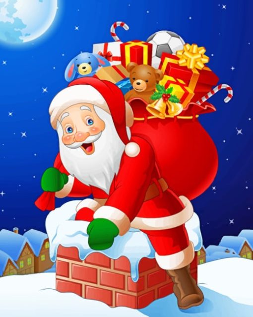 Santa Claus Bringing Gifts paint by numbers