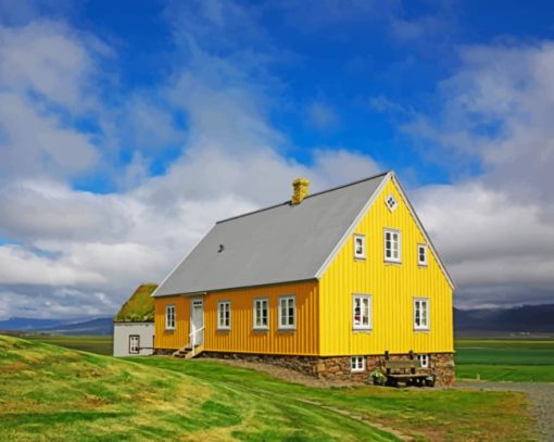 Icelandic Yellow House paint by numbers