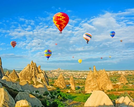 Turkish Hot Air Balloons paint by numbers