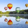 Hot Air Balloons Reflection paint by numbers