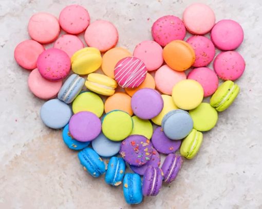 Macarons Heart paint by numbers