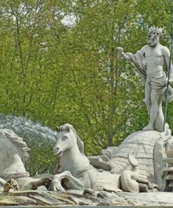 Sculptures And Fountain In Madrid paint by numbers