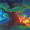Magical Tree Fantasy Art painting by numbers