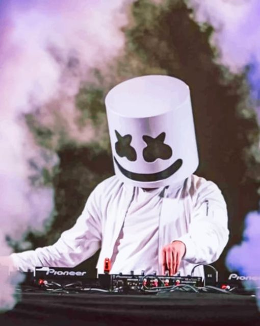 Marshmello Mask painting by numbers