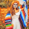 Mexican Girl Catrina Costume paint by numbers