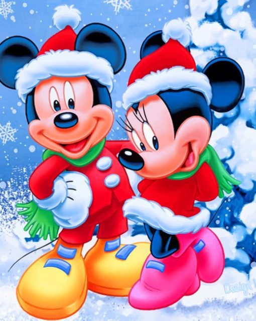 Mickey Mouse Christmas paint by numbers