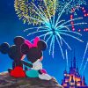 Mickey And Minnie Watching Disney Firework paint by numbers