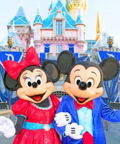 Minnie And Mickey In Disneyland Resort paint by numbers