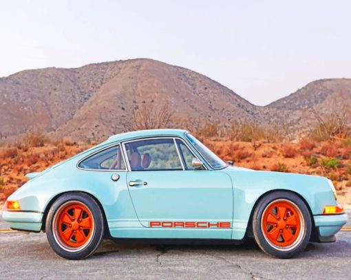 Old Blue Porsche 911 paint by numbers