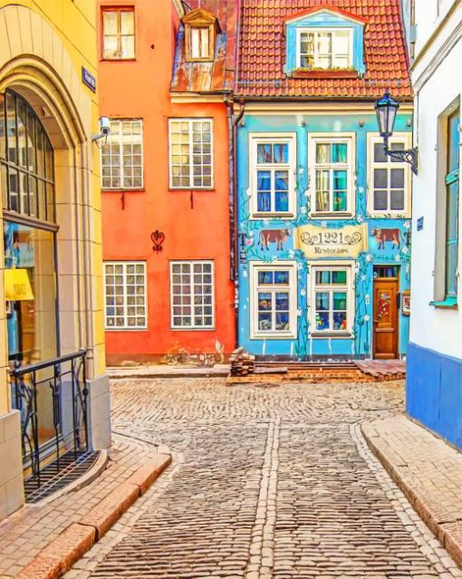 Old Town Of Riga Latvia painting by numbers