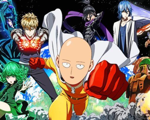 Heroes From One Punch Man paint by numbers