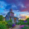 Pastel Sunset Reeve Cottage painting by numbers