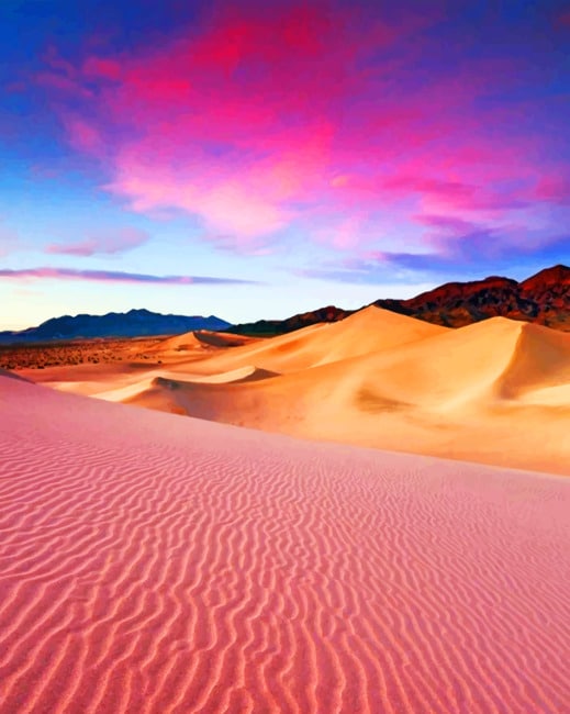 Pink Sunset Sand Dunes paint by numbers
