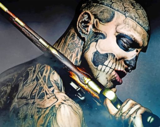 Rick Genest painting by numbers