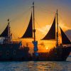 Pirate Ship At Sunset paint by numbers