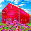 Red Barn In Spring paint by numbers
