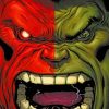 Red Hulk Vs Green Hulk painting by numbers